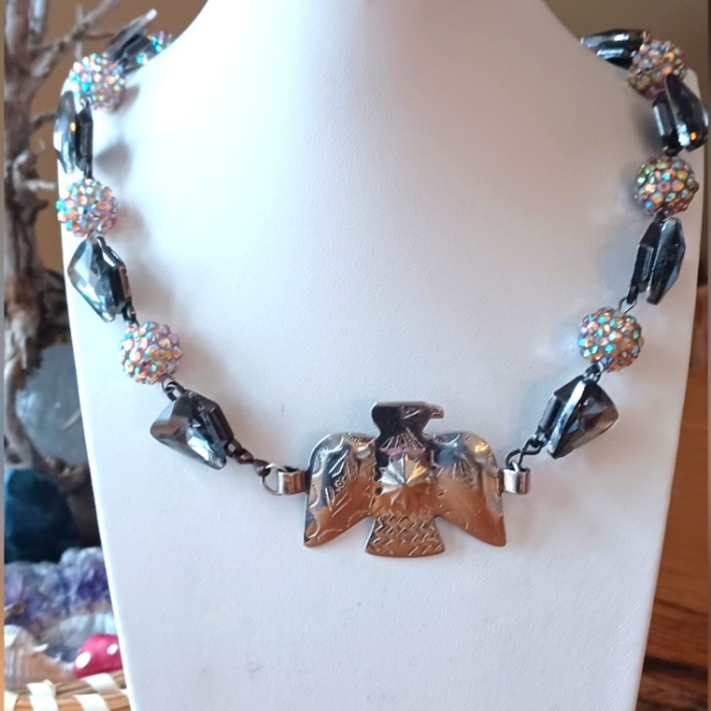 "Disco Thunderbird" eARThrocks handmade necklace